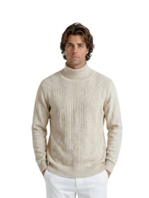 Col roulé beige Col roulé beige